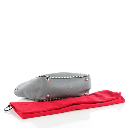 Valentino Garavani Grained Calfskin Small Rockstud Tote Grey 4 of 9