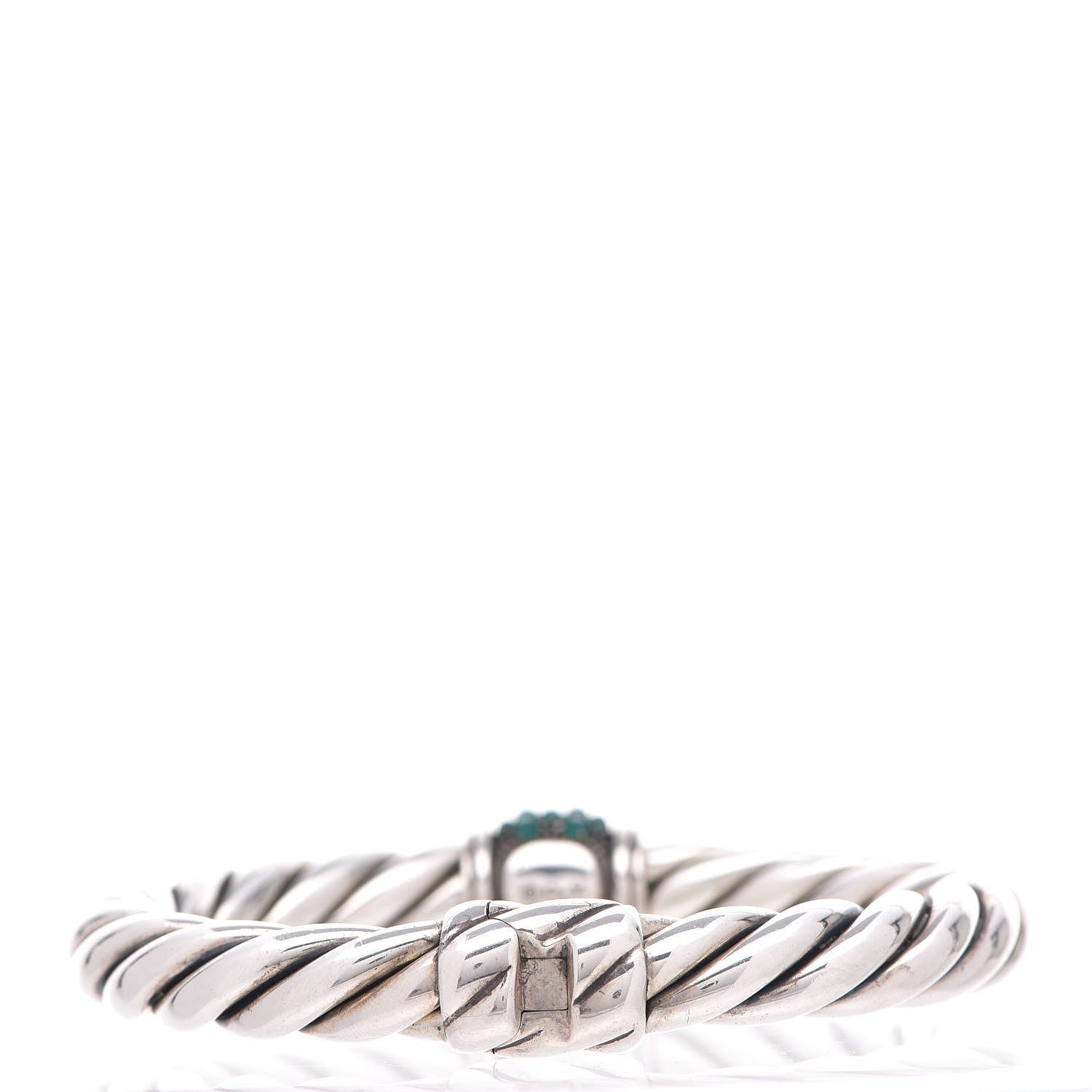 David Yurman Sterling Silver Green Onyx Cable Berries Center Station Bracelet 4 of 6