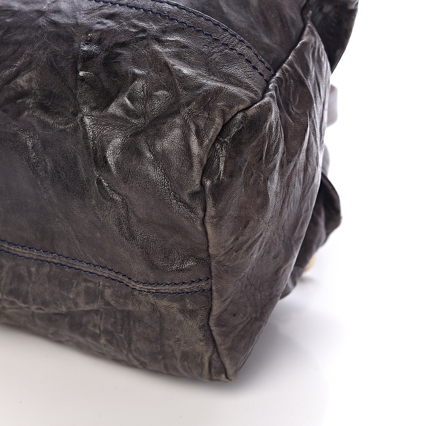 Tumbled Sheepskin Small Pandora Charcoal