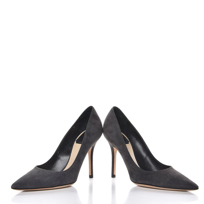 Christian Dior Suede Cherie Pointy Toe 100mm Pumps 35.5 Anthracite 6 of 11