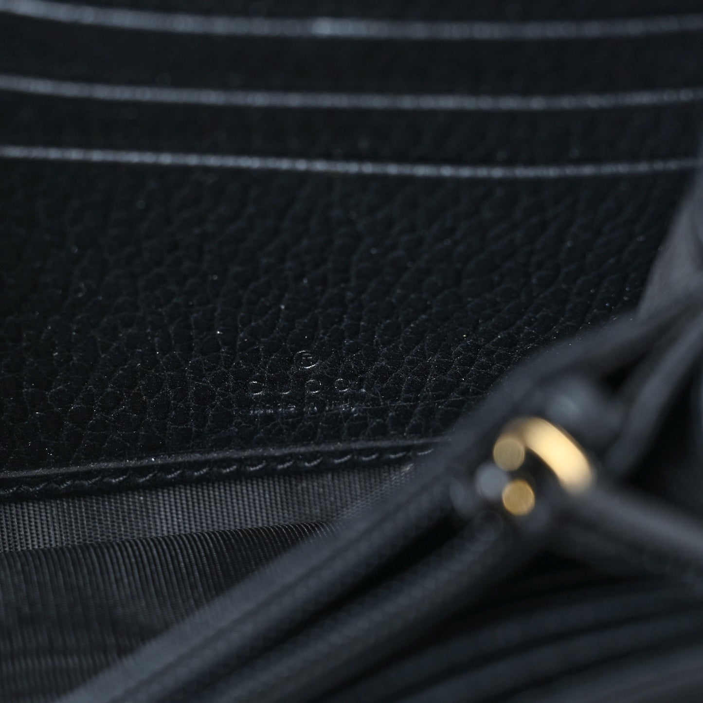 Dollar Calfskin GG Supreme Monogram Petite GG Marmont Wallet Chain Bag Black Beige Ebony