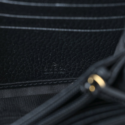 Gucci Dollar Calfskin GG Supreme Monogram Petite GG Marmont Wallet Chain Bag Black Beige Ebony 6 of 9