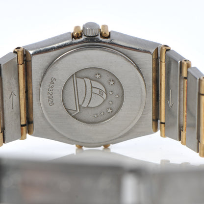 Omega Stainless Steel 18K Yellow Gold Diamond Bezel 22mm Constellation Quartz Watch Champagne 895.1080.1 4 of 9