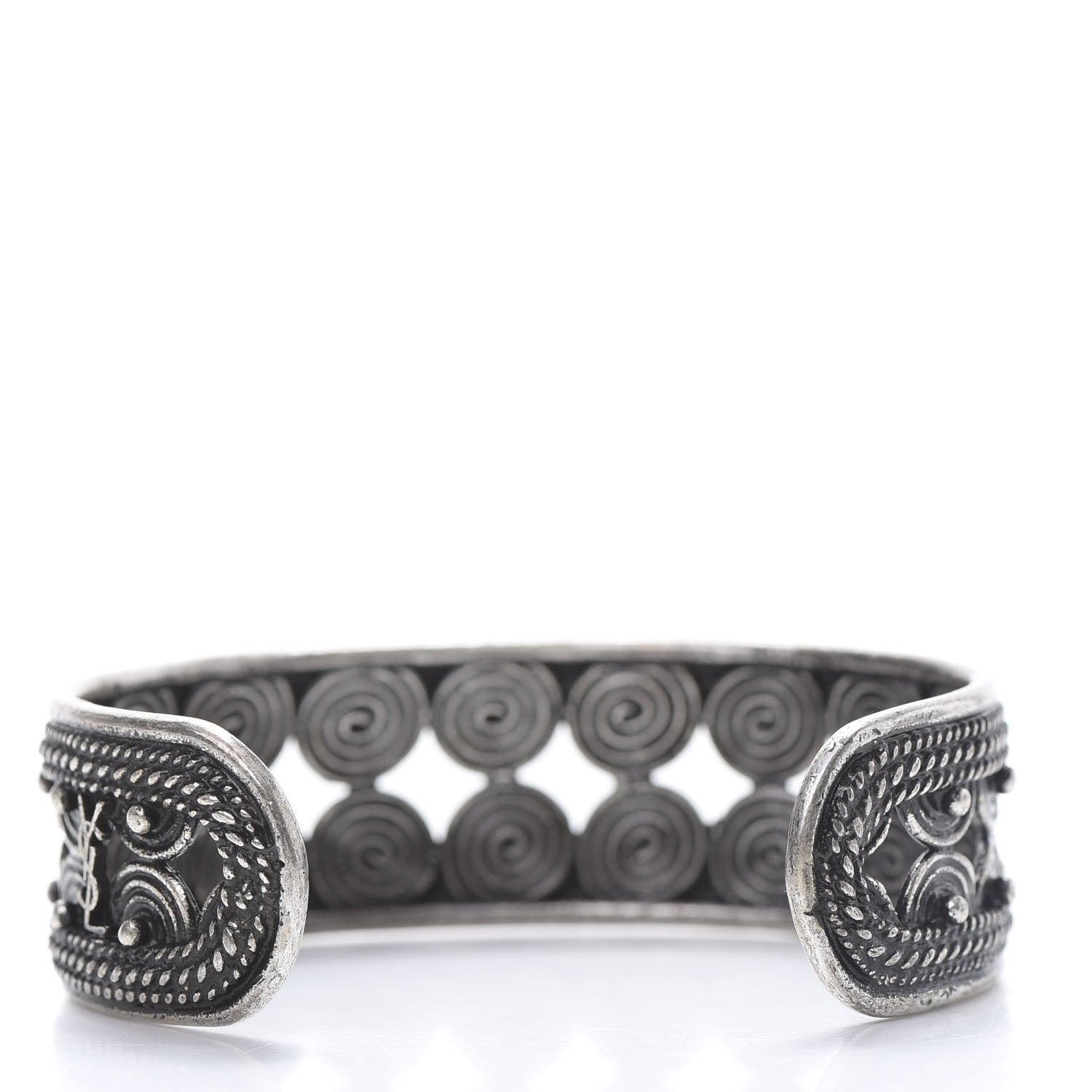 Saint Laurent Brass Marrakech Cuff Bracelet Silver 3 of 4