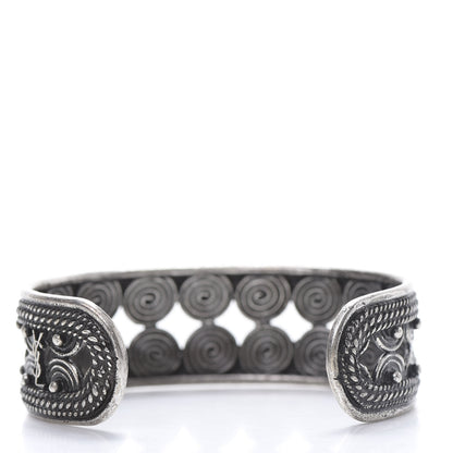 Saint Laurent Brass Marrakech Cuff Bracelet Silver 3 of 4