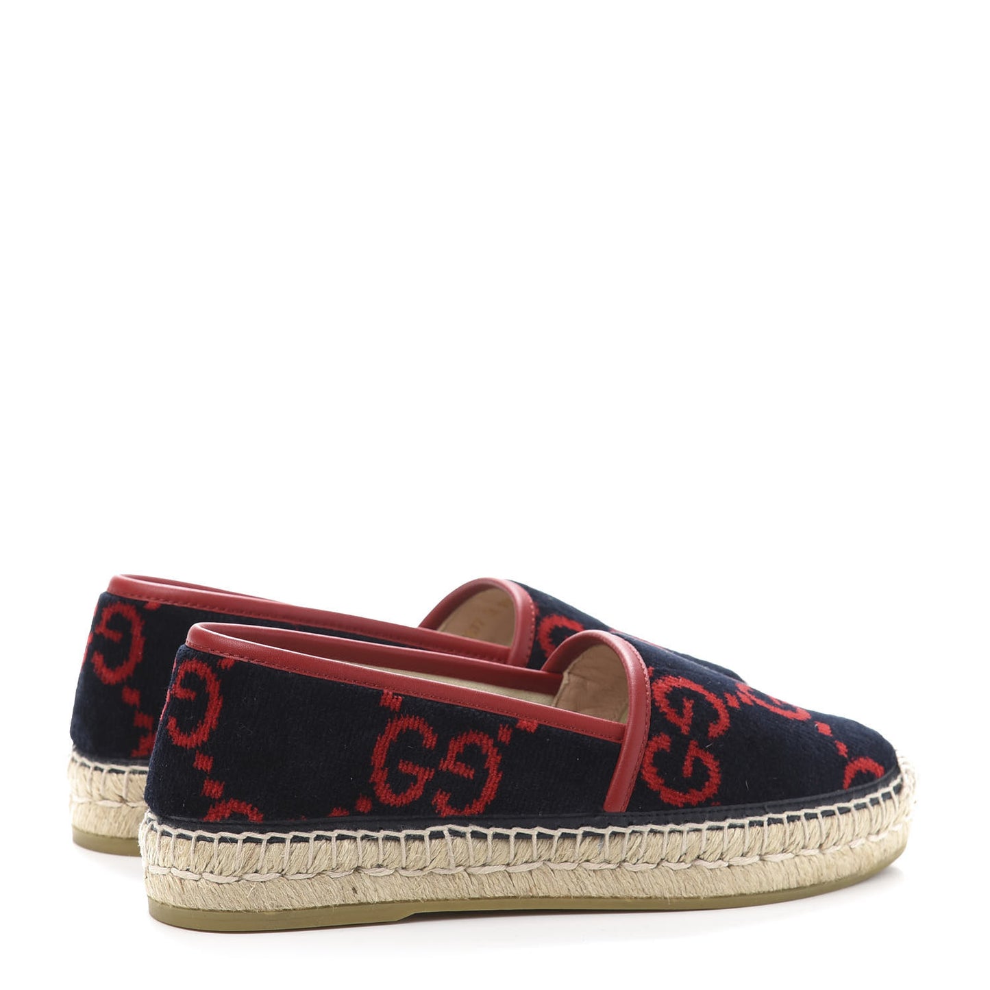 Terry Cloth GG Monogram Espadrilles 36 Blue Red