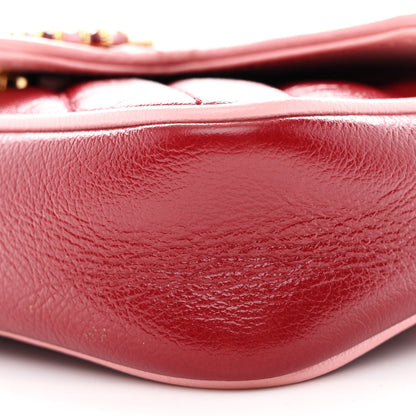 Gucci Azalea Calfskin Enamel Matelasse Diagonal Super Mini Torchon GG Marmont Shoulder Bag New Cherry Red Wild Rose 10 of 11