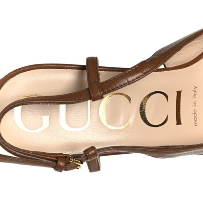 Gucci Nappa Horsebit Platform 35/120mm Slingback Pumps 37 Cuir 7 of 9
