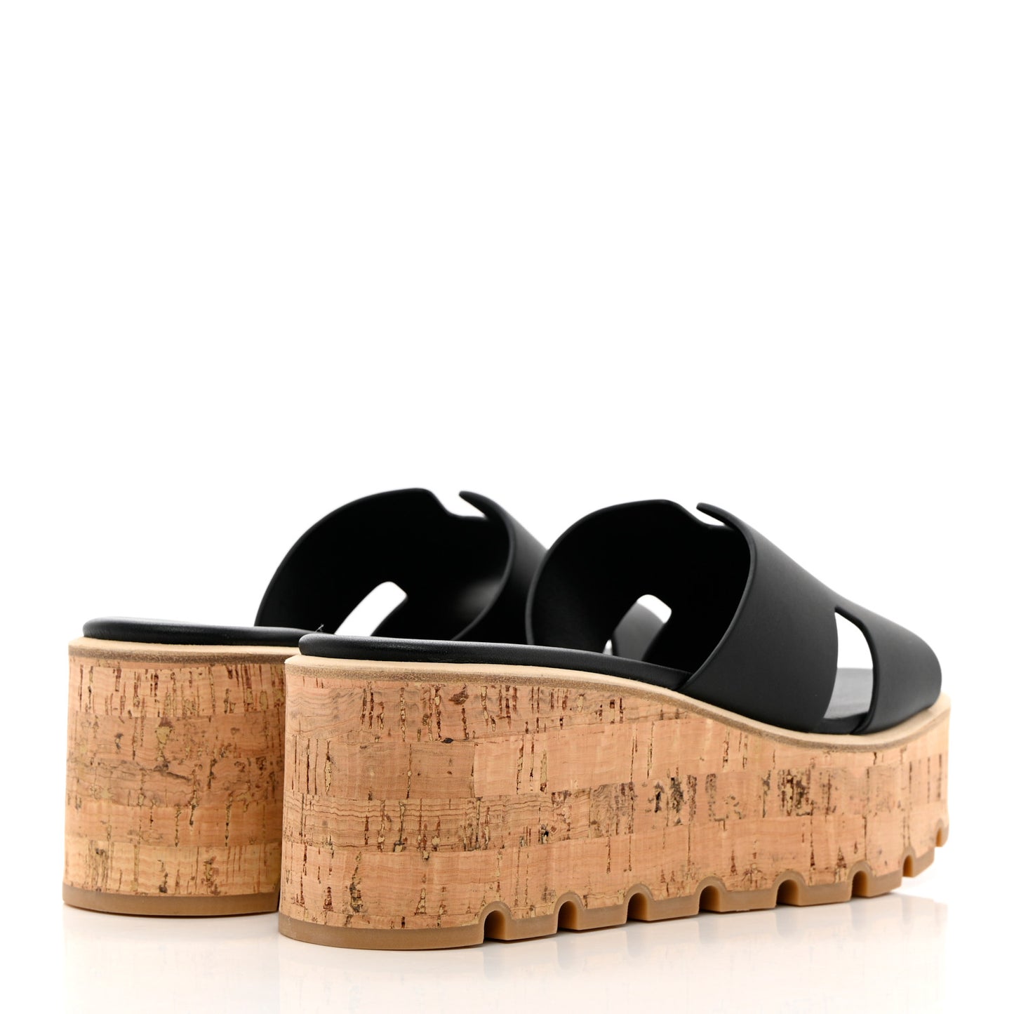 Calfskin Cork Eze 30 Sandals 38 Black