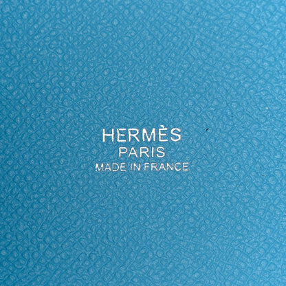 Hermes Epsom Tressage De Cuir Picotin Lock 22 MM Bleu du Nord Rouge Coeur Gold 6 of 11