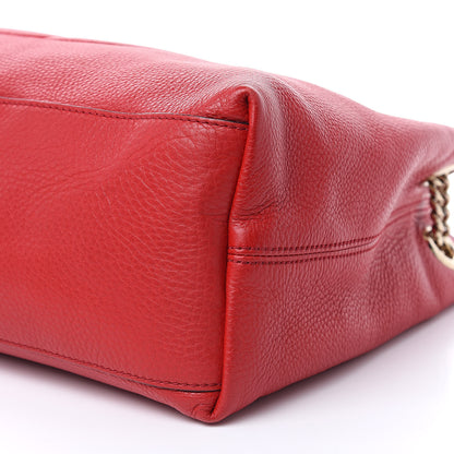 Gucci Pebbled Calfskin Medium Soho Chain Shoulder Bag Tabasco Red 9 of 11