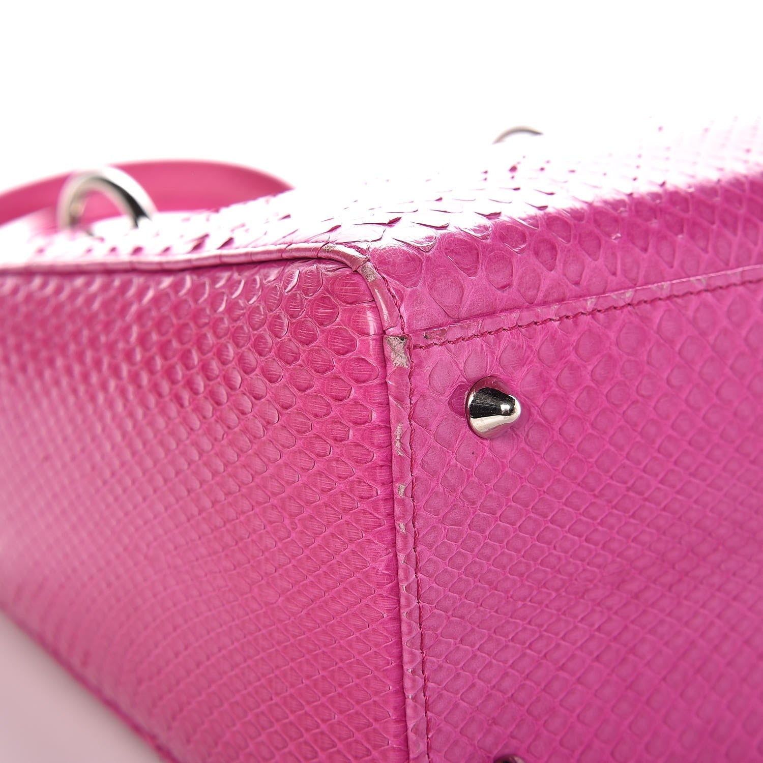 Christian Dior Python Medium Lady Dior Pink 9 of 17