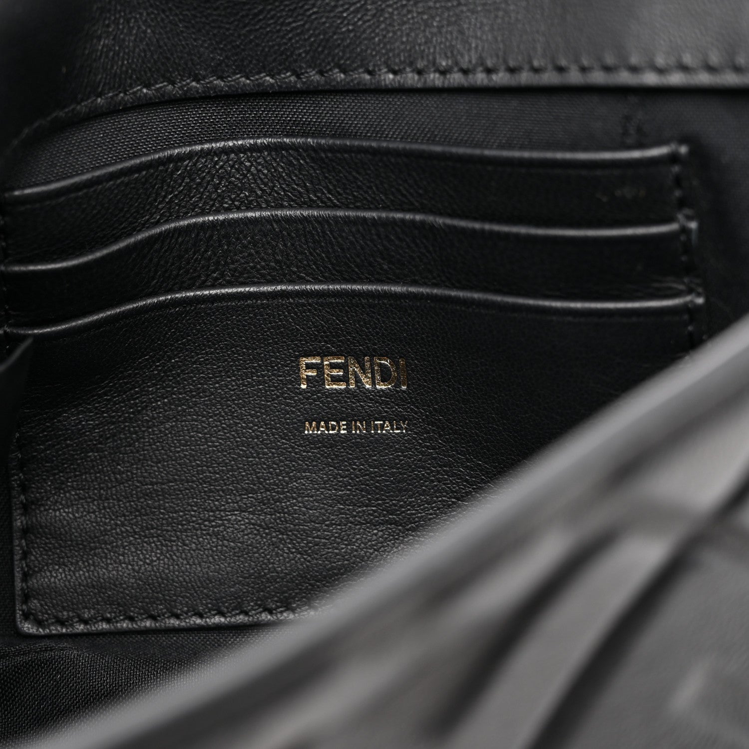 Fendi Nappa FF 1974 Embossed Mini Baguette Black 6 of 12