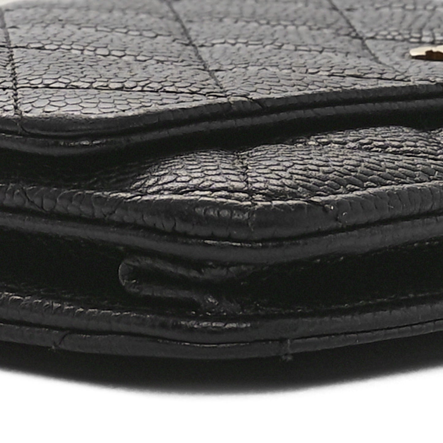 Caviar Quilted Wallet on Chain WOC Black