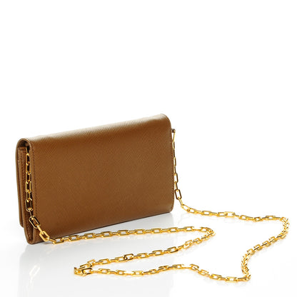 Prada Saffiano Metal Large Chain Wallet Cannella 3 of 6