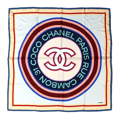 Chanel Silk CC Logo Rue Cambon Square Scarf Multicolor 1 of 4