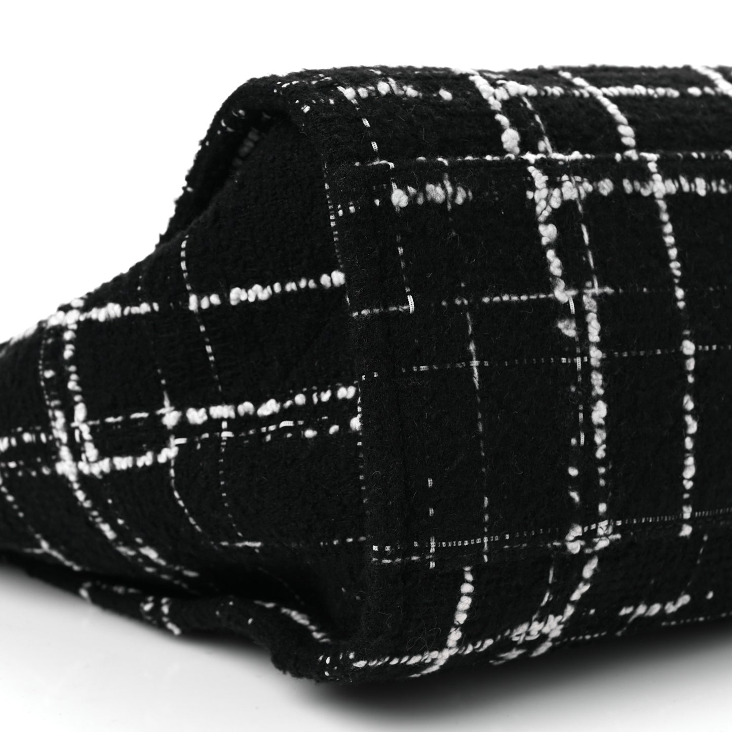 Tweed Medium Deauville Tote Black White Multicolor