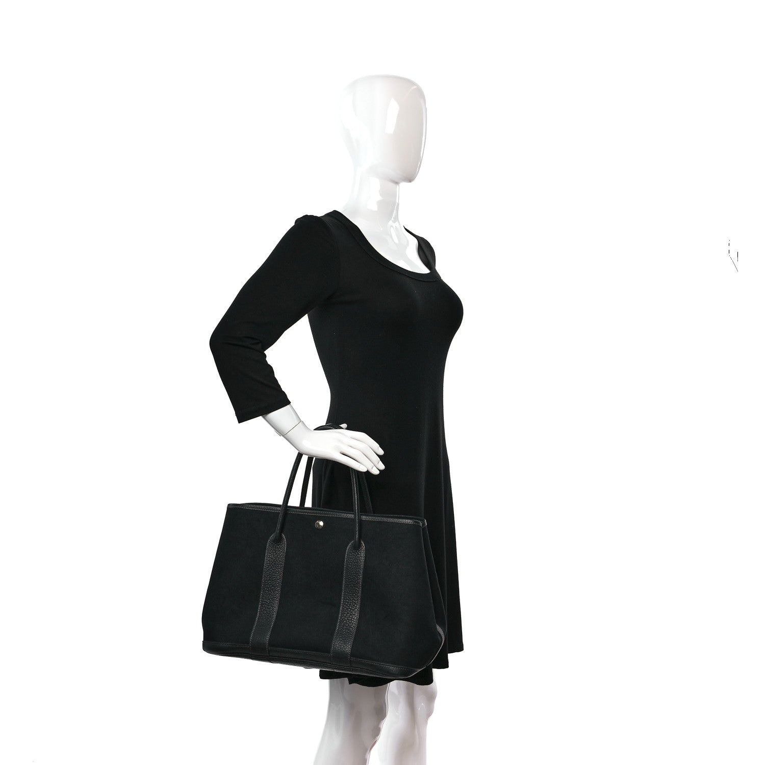 Hermes Toile Buffle Skipper Garden Party Tote 36 MM Black 2 of 9