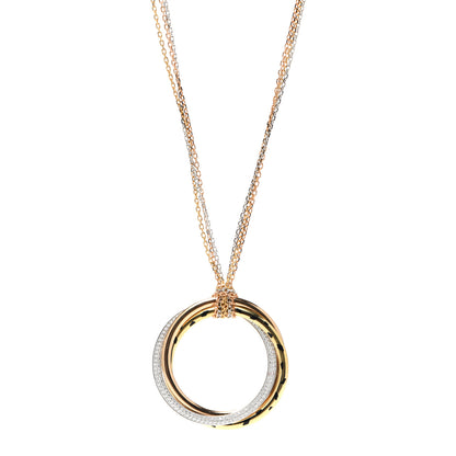 Cartier 18K Pink Yellow White Gold Diamond Trinity Panthère De Cartier Pendant Necklace 1 of 5