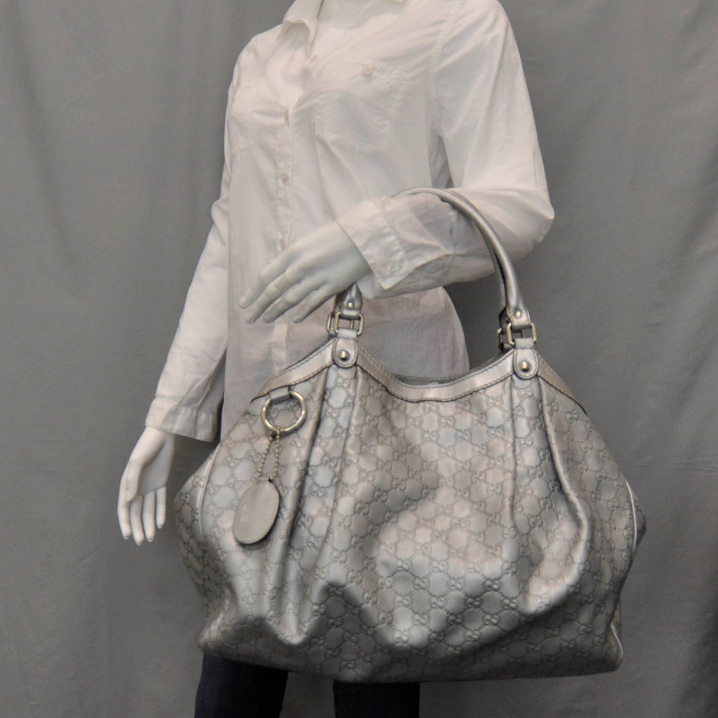 Guccissima Large Sukey Silver