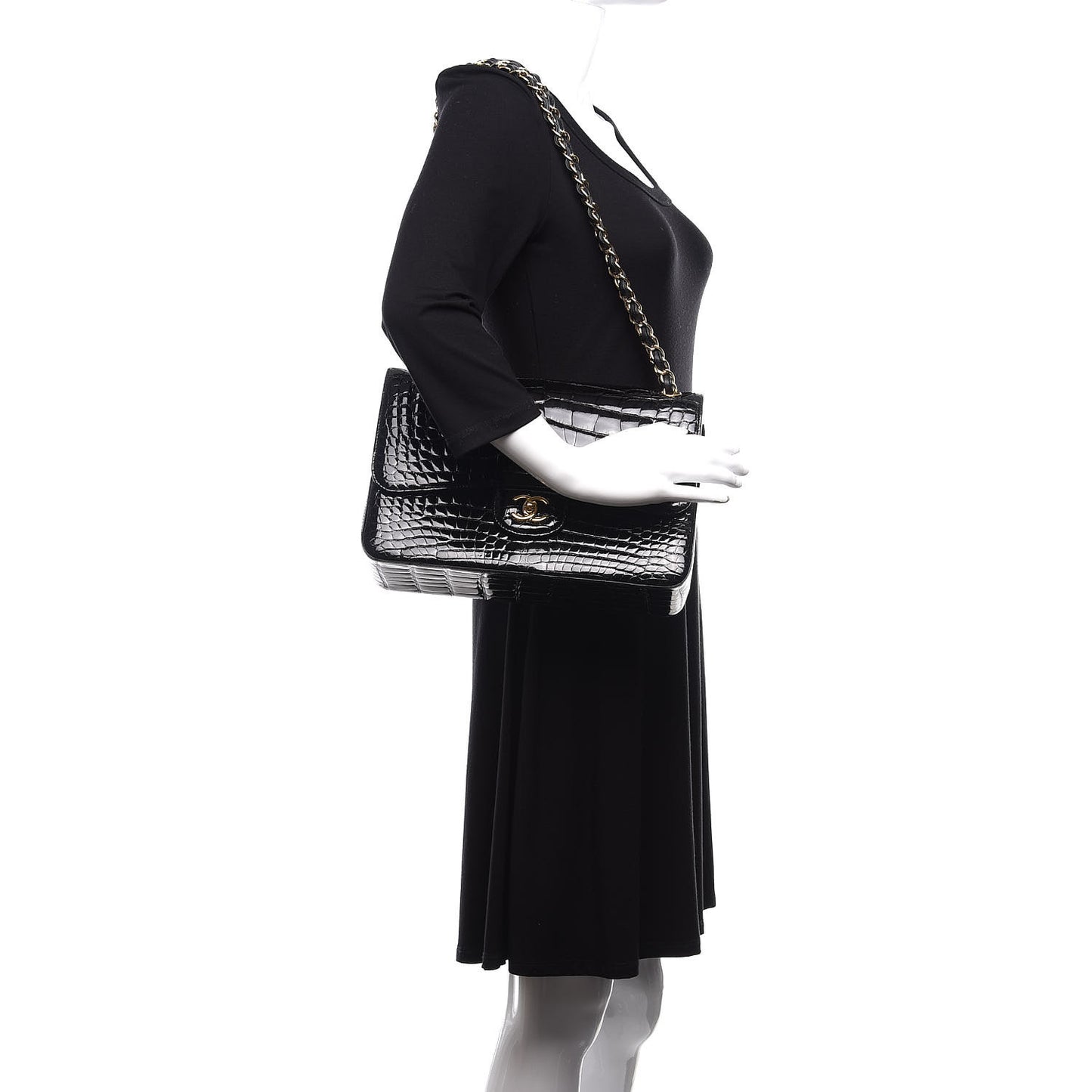 Alligator Jumbo Double Flap Black