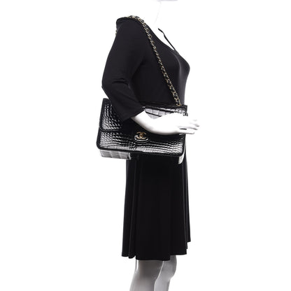 Chanel Alligator Jumbo Double Flap Black 2 of 13