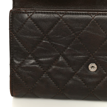 Chanel Lambskin Quilted Large Flap Wallet Dark Brown 24 of 30
