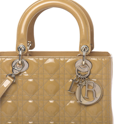 Christian Dior Patent Cannage Medium Lady Dior Dark Beige 8 of 10