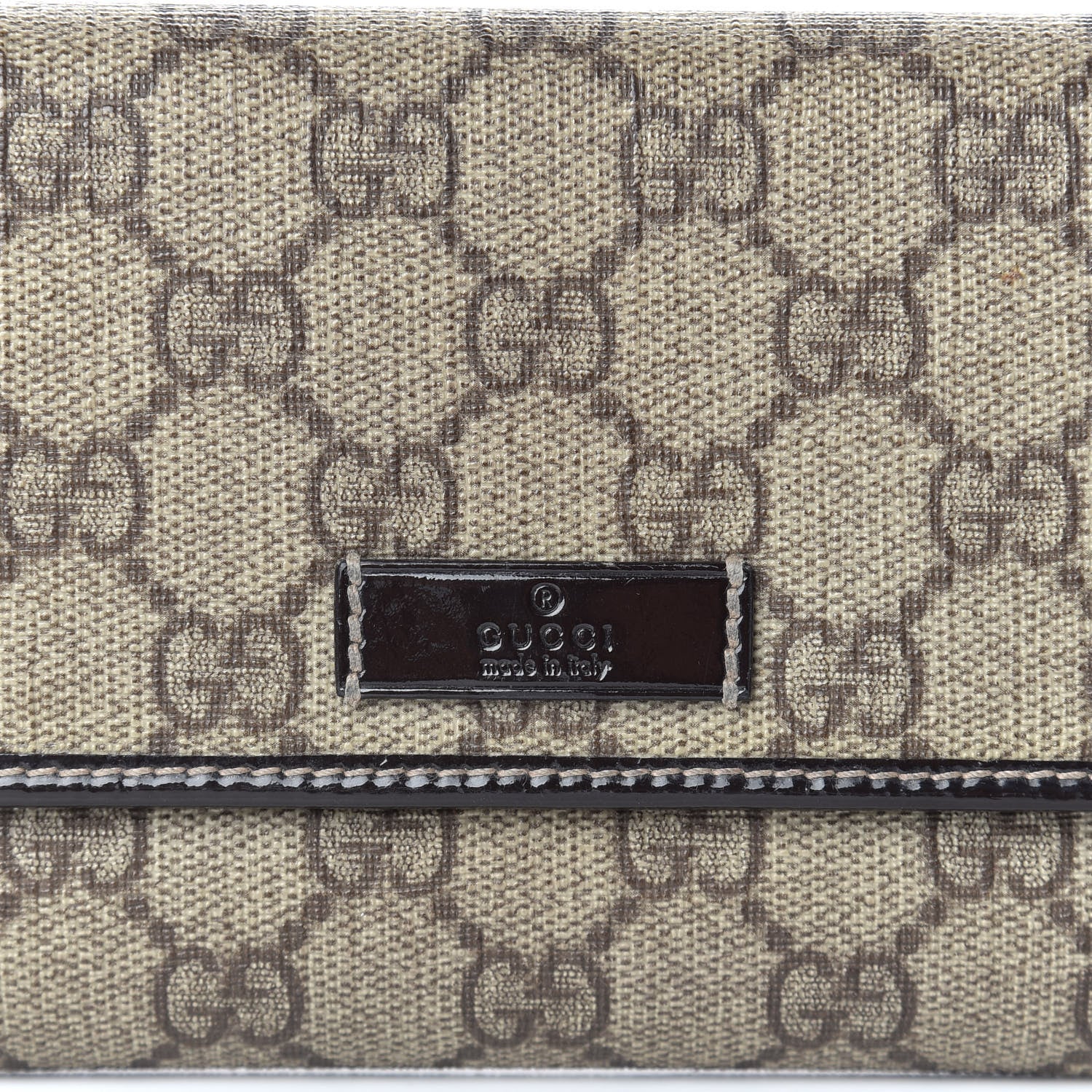 Gucci GG Plus Monogram Joy Continental Flap Wallet Beige Ebony Dark Brown 8 of 10