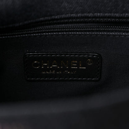 Chanel Denim Quilted Denim Mood Large Flap Black Multicolor 6 of 9