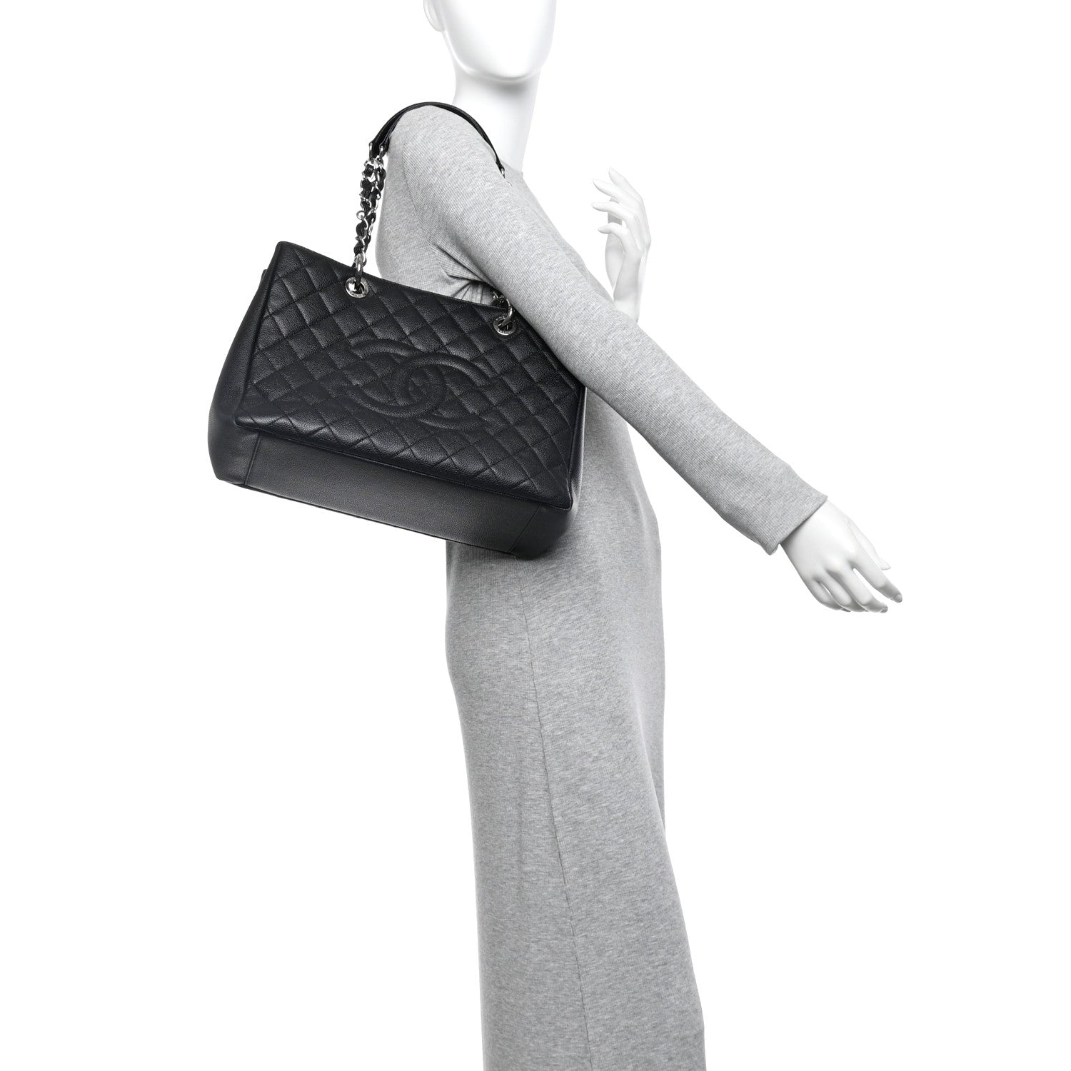 Chanel Caviar Quilted Grand Shopping Tote GST Black 2 of 11