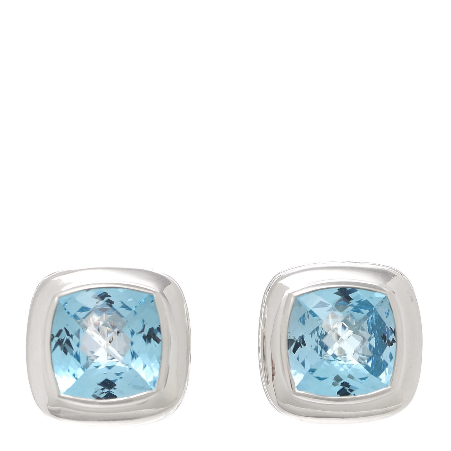 Sterling Silver Blue Topaz 11mm Albion Earrings