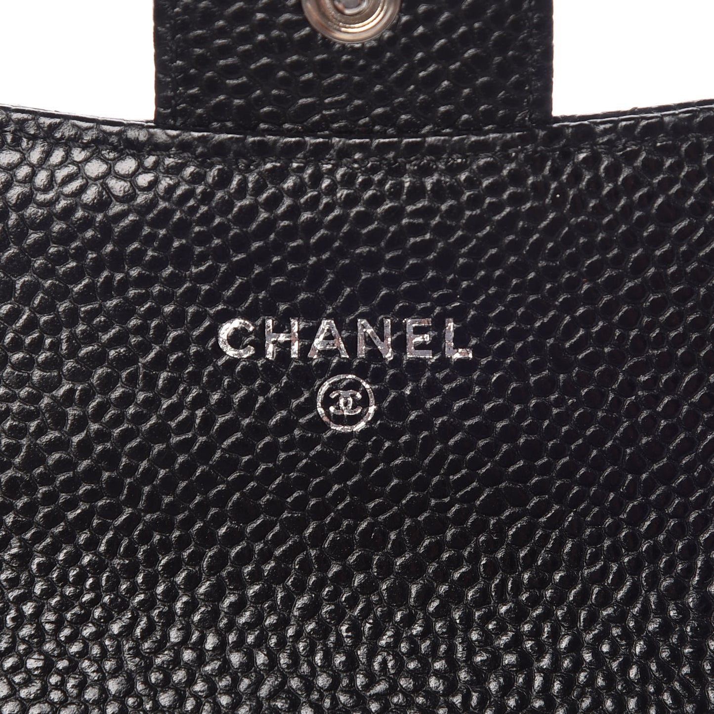 Caviar Quilted Flap Card Holder Black