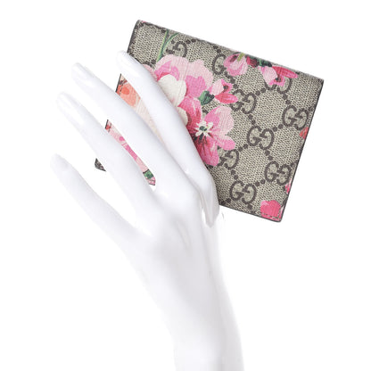 Gucci GG Supreme Monogram Blooms Card Case Beige Multicolor Dry Rose 2 of 14