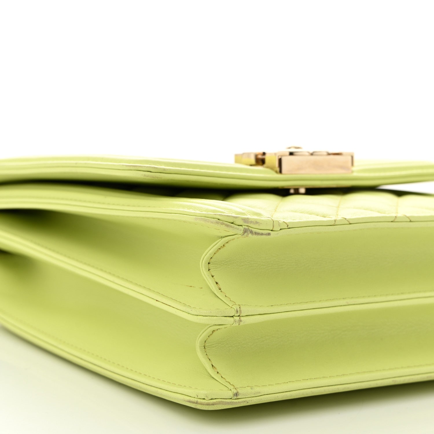Chanel Calfskin Quilted North South Boy Flap Light Green 9 of 10