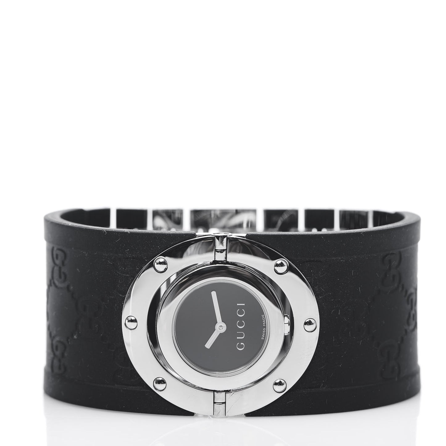 Stainless Steel Rubber 33mm Twirl Quartz Watch Black