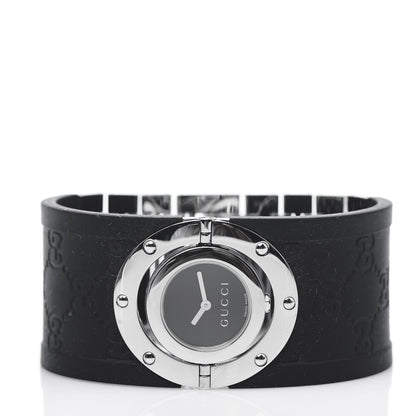 Gucci Stainless Steel Rubber 33mm Twirl Quartz Watch Black 2 of 5