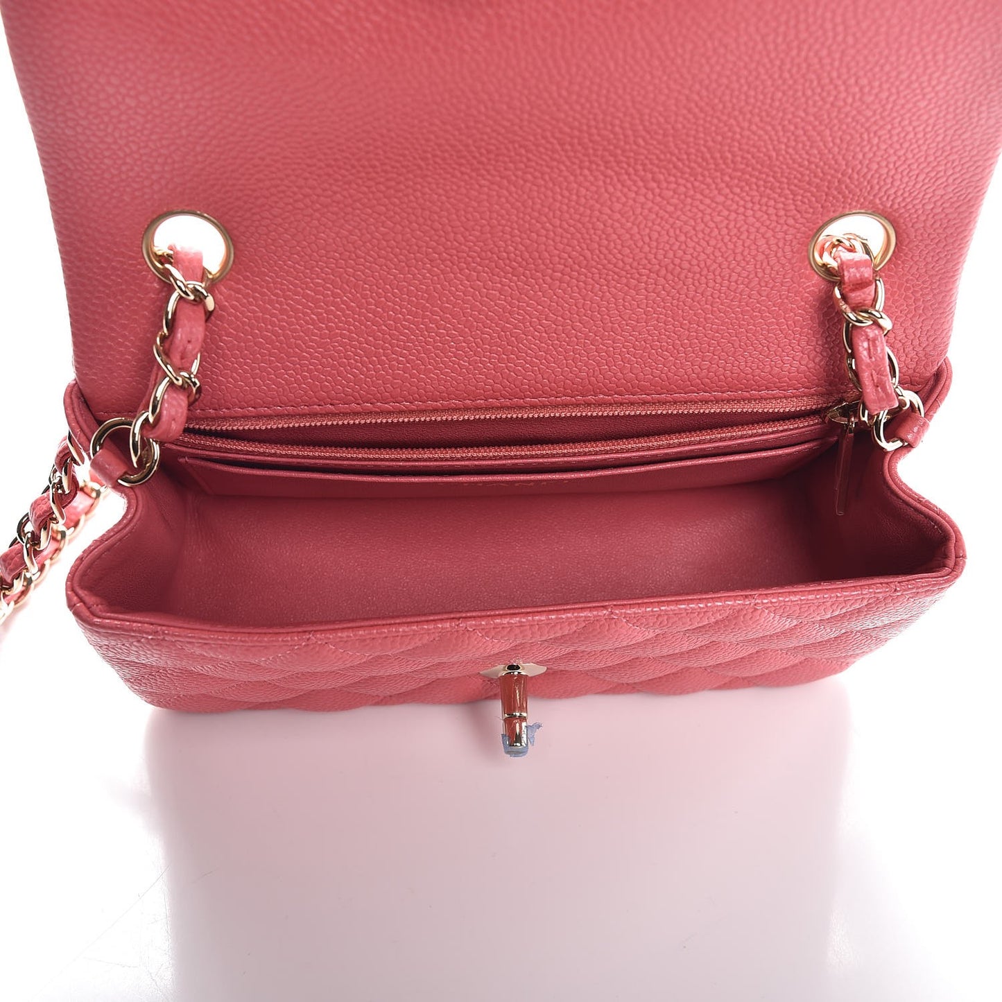 Caviar Quilted Mini Rectangular Flap Pink