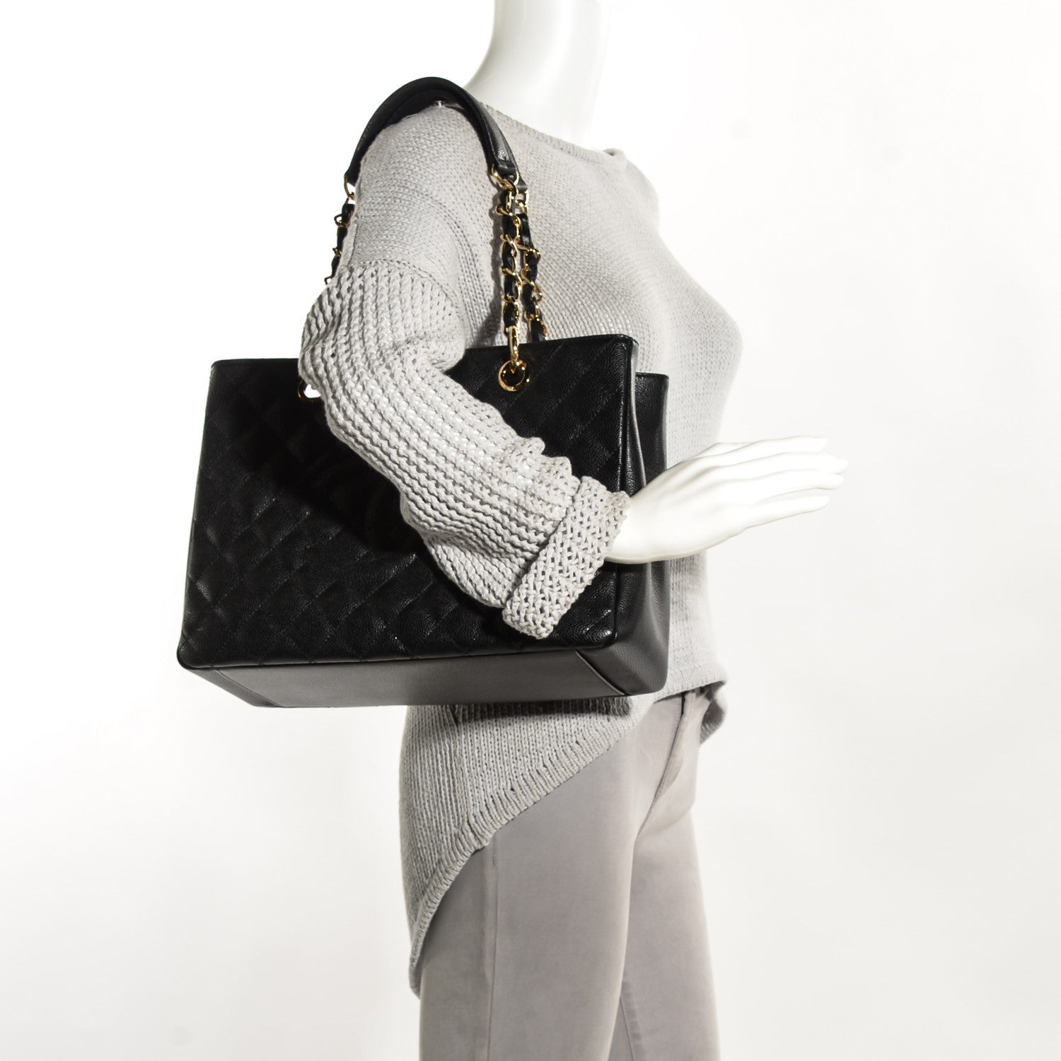 Chanel Caviar Quilted Grand Shopping Tote GST Black 2 of 7