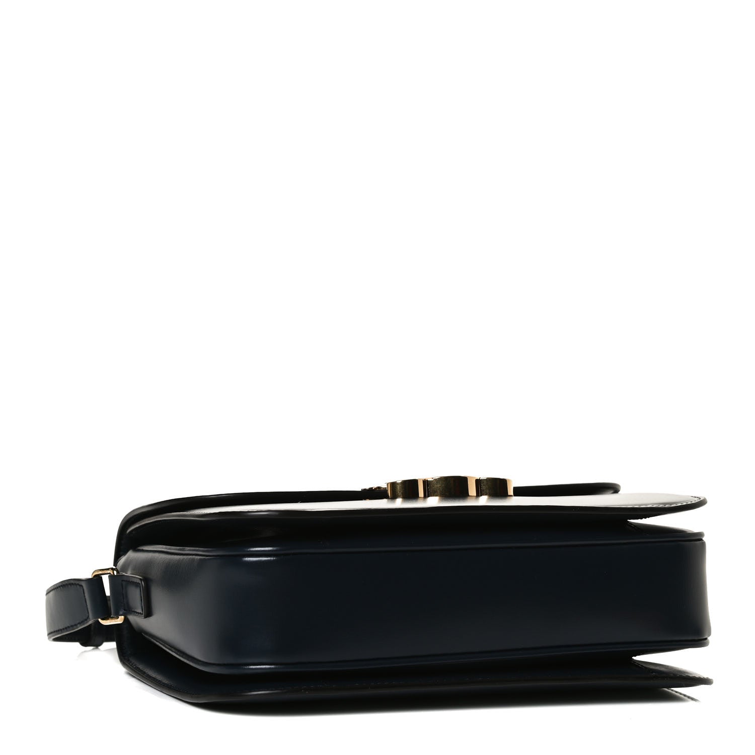 Celine Shiny Calfskin Medium Triomphe Navy Blue 3 of 14