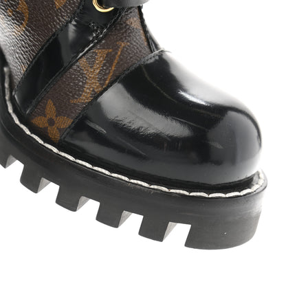 Louis Vuitton Patent Calfskin Monogram Star Trail Ankle Boots 38.5 Black 9 of 16