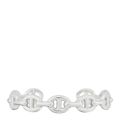 Hermes Sterling Silver MM Chaine d'Ancre Enchainee Cuff Bracelet SH 1 of 4