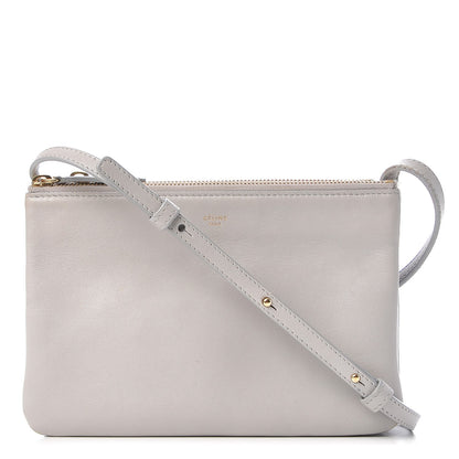 Celine Lambskin Small Trio Crossbody Bag Gray 1 of 14