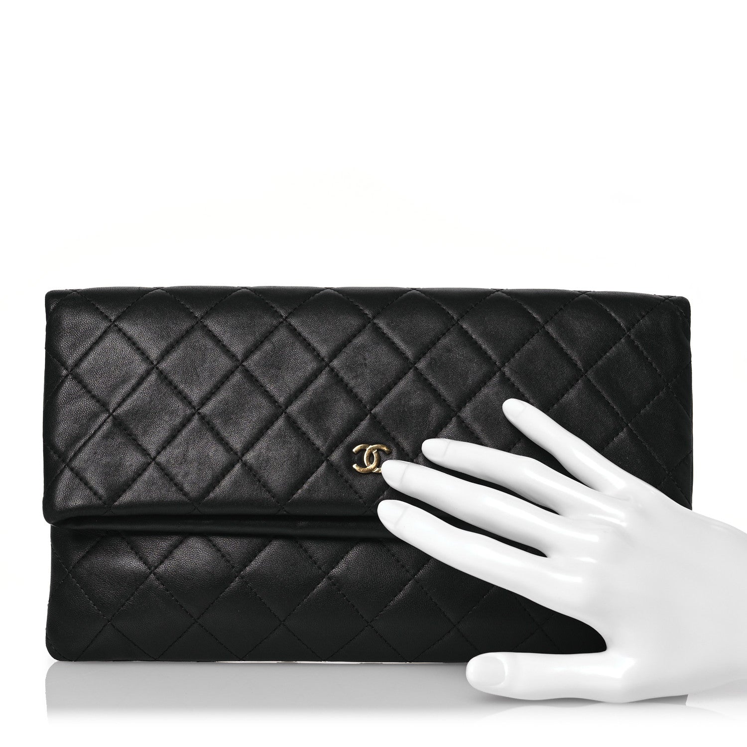 Chanel Lambskin Quilted CC Beauty Clutch Black 2 of 15