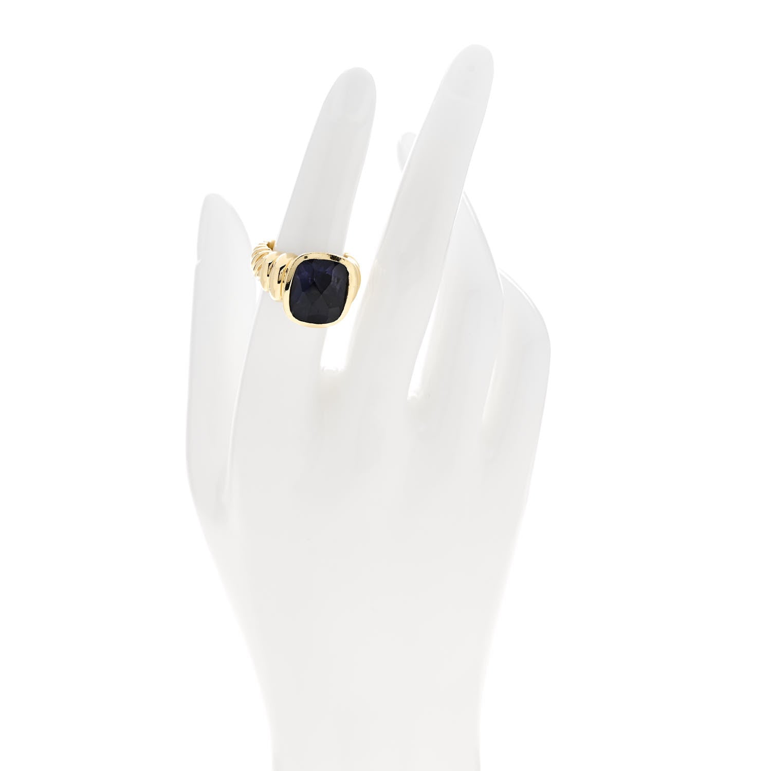 David Yurman 18K Yellow Gold Iolite 14mm Ring 51 5.75 2 of 4
