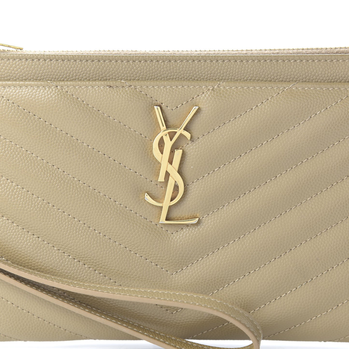Grain De Poudre Chevron Monogram Large Bill Pouch Cork