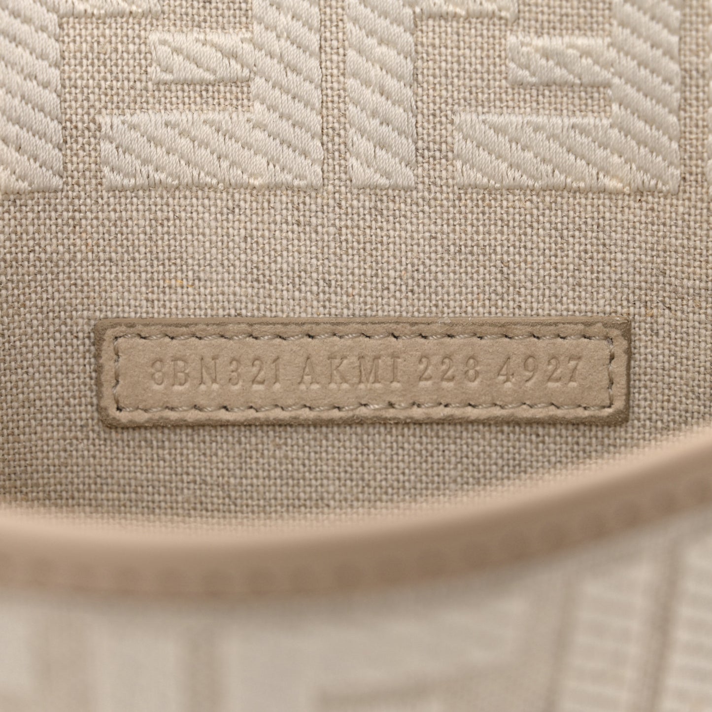 Vitello Seta Canvas FF Embroidered Medium Peekaboo I SEE U Satchel Nuvola Grezzo White