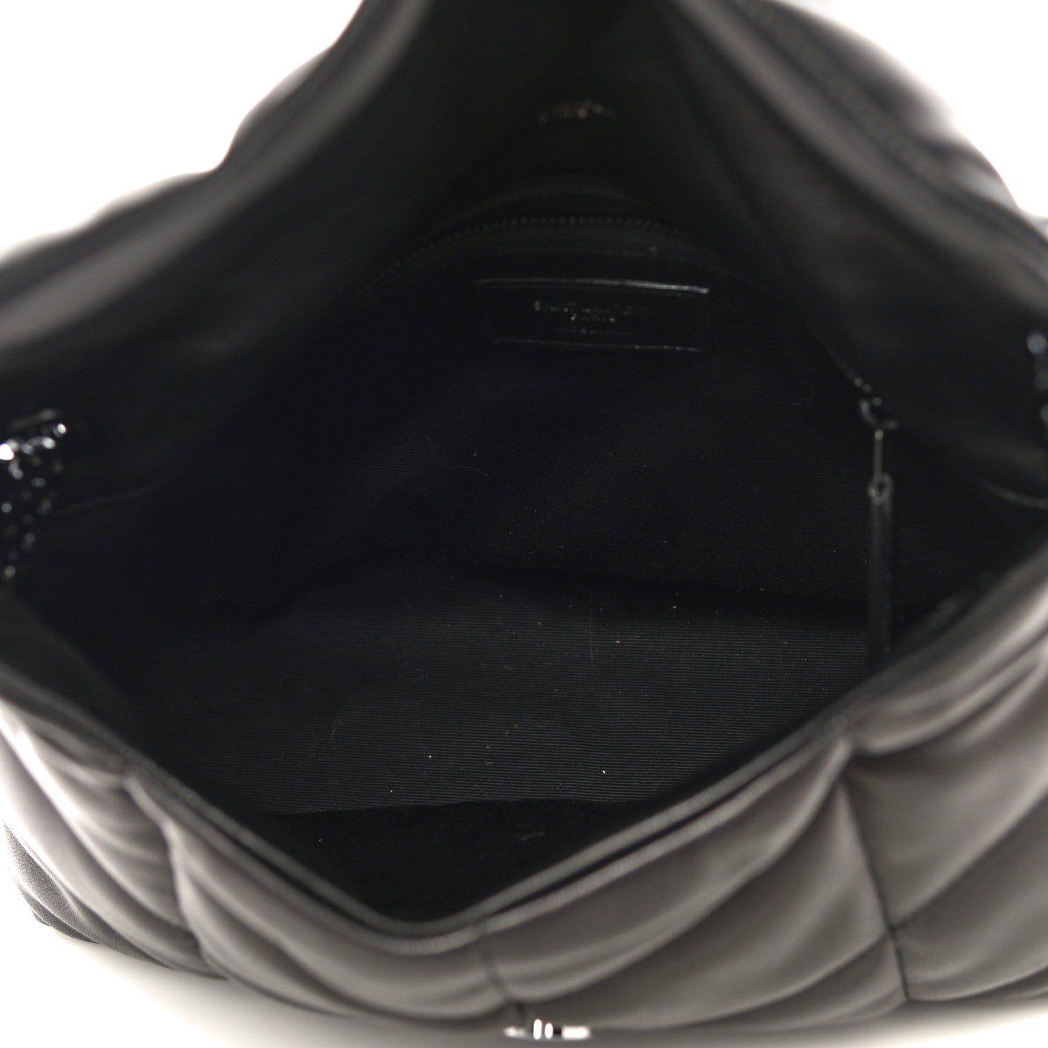 Saint Laurent Lambskin Quilted Small Loulou Puffer Monogram Chain Satchel Black 5 of 14