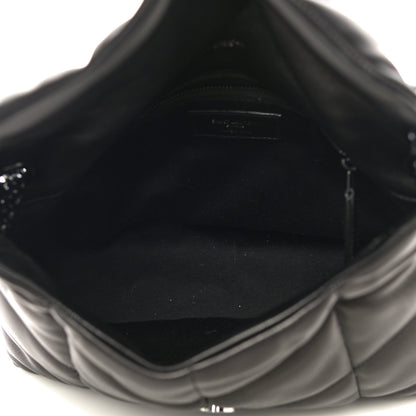 Saint Laurent Lambskin Quilted Small Loulou Puffer Monogram Chain Satchel Black 5 of 14