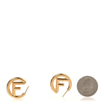 Fendi Metal FF Hoop Earrings Gold 2 of 6